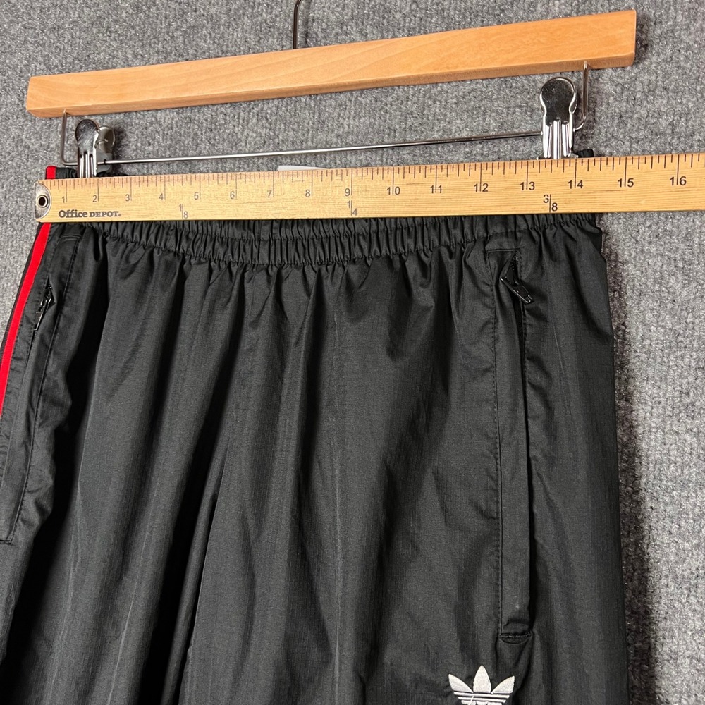 Adidas Track Pants Mens Medium Black 3D Trefoil Nylon Joggers - Picture 5 of 10